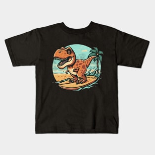 cute dinosaur trex dino kids tees kids hoodies dinosaur surfing surfer surf kids tees gift ideas Kids T-Shirt